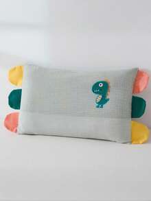 1PC 贴片刺绣儿童枕头，柔软舒适儿童卧室恐龙动物刺绣枕头，适用于儿童房装饰（枕套+枕芯）