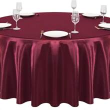 1 pièce Nappe ronde en satin couleur champagne, nappe ronde en tissu lisse pour la décoration