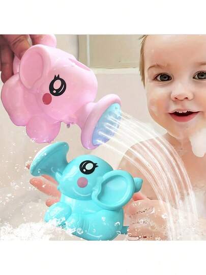1pc Elephant Shaped Water Spray Bath Toy, Animal Water Pump Shower Toy For Infant & Toddler Bath Time, Baby Swimming Pool Toy, Sensory Bath Toy, Gift For Baby Girl, Boy, Christmas Stocking Stuffer
