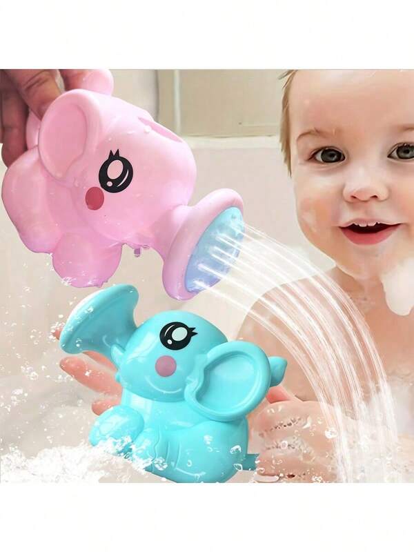 1pc Baby Bath Flower Sprinkler Toy, Elephant Shaped Animal Water Pump Shower Toy For Toddler Kid Bath Water Play - Baby Swimming Pool Toys, Sensory Bath Toys For Babies, Baby Girl Toys, Birthday Gifts For Kids, Fidget Toys For Boys, Outdoor Games & Baby Essentials For Paddling Pool And Beach Toys