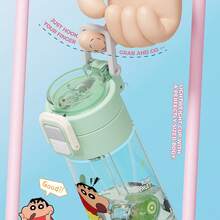 Miniso 1pc Crayon Shin-Chan Themed Dual Drink Tumbler, 560ml/18.94oz Water Bottle, Easy To Disassemble And Clean, Convenient For Travel And Outdoor Activities Or Office Use - Pink - View 5