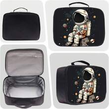 Cute Astronaut Pattern Pen Case, Meal Bag Combination Set, Suitable For All Occasions, Comfortable Adjustable Shoulder Strap, Multi-Functional, Perfect For Play, Perfect Gift, Back-To-School Season