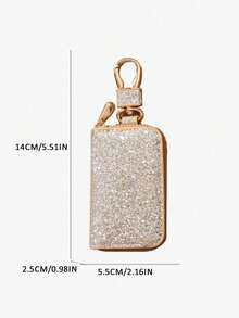 Bolsa de almacenamiento de llave de coche, bolsa de  de llaves de automóvil, llavero creativo con brillo, protector de cerradura de auto con cremallera segura, protección de bolsillo de cintura rígida, unisex para mujer, monedero mini - Multicolor - Ver 10