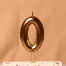 Creative Champagne Gold 0-9 Numerical Birthday Candles, Baking Party Dessert Table Decoration Inserts, Birthday Cake Decorations