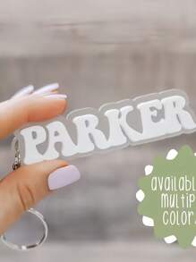 Personalized Retro Name Acrylic Keychain,Acrylic Bag Tag Keychain, Name Tag, Lunch Box Tag, Luggage Tag