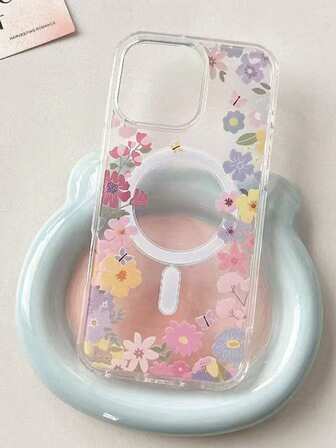 Colorful Flower Magnetic Phone Case Compatible With Apple 17 Pro Max/17 Pro/17/17 Air/16/16 Pro Max, Shockproof Silicone Full Coverage Case Compatible With IPhone 15 Pro Max, 14 Pro/12/11 (No Holder)
