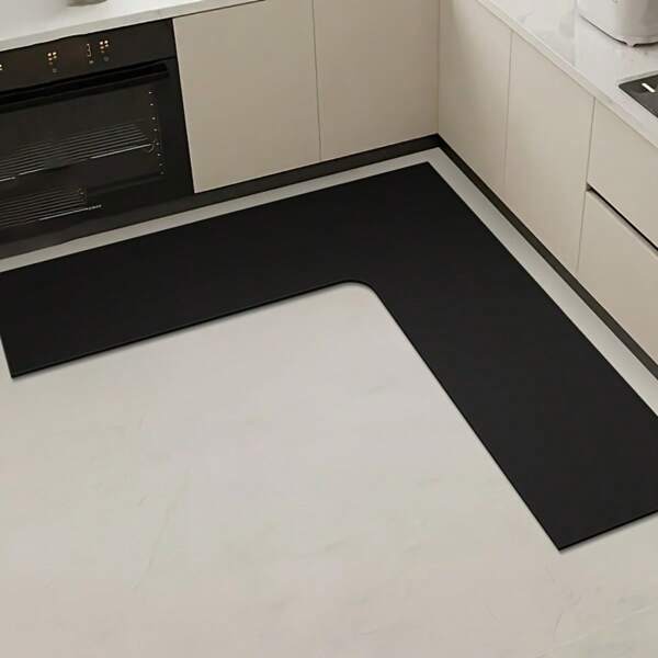 Solid Color Kitchen L-Shaped Floor Mat Absorbent Long Mat Simple Diatom Mud Anti-Slip Foot Pad Doorstep Bath Mat Superior Non-Slip Diatomite Floor Mat | Anti-Skid Rubber Backing | Perfect For Bathroom, Kitchen & Shower,Multiple Sizes Available[Bathroom Mat] [Bath Mat][Bathroom Mats] Back To School