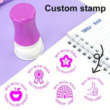 Customizable Personalized Name Round Teacher Encouragement Stamps - Suitable For Classroom Rewards And Office Use, Essential Tools For Teaching And Office Work.,Back To School,School Supplies,Multi-Functional,Ornamental,Reusable,Modern,Colorful,Cute,Vintage,Cartoon,Kawaii,Custom,Personalized,Unique,Customized,Workers,Clients,Students,For Business/Work/Office,For School,Office & School Supplies,Xmas Decoration,Solid Color Name Stamp