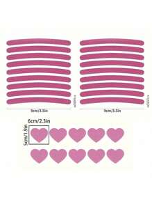 30 件粉色反光汽车贴花套装 - 20 件乙烯基轮辋/车轮贴花 + 10 件夜光心形贴纸，适用于汽车/摩托车/自行车装饰 - 光面乙烯基不干胶贴纸 - 均碼 - 查看 9