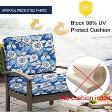 Local Delivery- Outdoor Cushion Slipcovers Waterproof 4 Pack Patio Chair Seat Cushion Covers With Zipper And Tie, 22 X 20 X 4 Inch, Replacement Cover Only - Daisy - View 3
