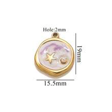 5 Pieces Stainless Steel Gold-Plated Ocean Element Pendant DIY Jewelry Making Accessories Suitable For Women's Gatherings, Beach Vacations, And Daily Wear