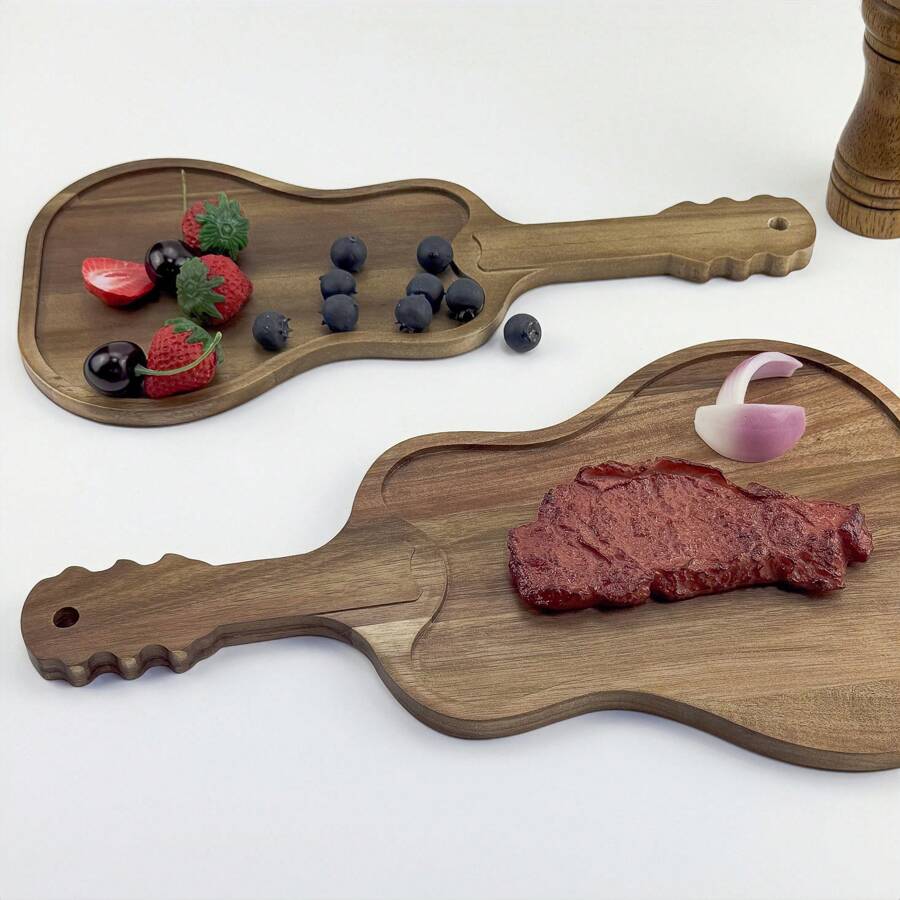 1 件相思木餐盘，适用于熟食奶酪面包水果蔬菜蘸酱寿司 - 质朴餐盘浅盘。﻿