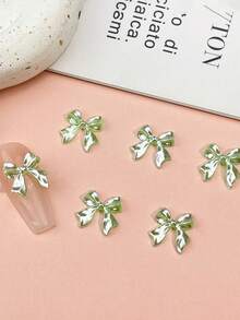 100Pcs Viral Bowknot Nail Charms - Pearl-Iridescent Woven Ribbon Bows With Hypoallergenic Resin Base, Flat-Back Embellishments For Press-On Nail Art Nail Supplies Nails Nail Gems - Multicolor - View 13