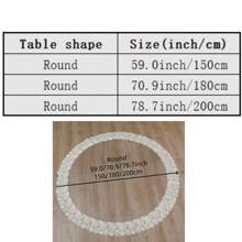 1pc Premium Transparent Thin PVC Tablecloth With Beige Lace Big Flower Edge, Round, Elegant & Practical For Party, Wedding, Birthday, Christmas And Daily Use, Size Options: 59.0/70.9/78.7 Inch