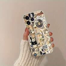 Vintage Music-Themed Mobile Phone Case, Adorned With Musical Notes And Retro Vinyl Records, Suitable For Iphone 16, 15, 14, 13, 12 And 11 Pro Models, Made Of TPU Material, And Provides Shockproof Protection.Ideal For Music Lovers, Friends, Family, Birthdays, Holidays, And Special Occasions Like Valentine'S Day. - White - View 3