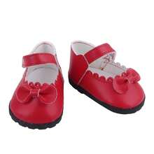 1 Pair Doll Shoes, Solid Color Bowknot Flat Leather Shoes With Round Edging, Hook And Loop Closure, Soft Leather Material, Suitable For 22 Inch/55cm Reborn Baby Dolls, Girls 3+ Years Old, Student, Doll Accessories, Holiday Party, Birthday Gift - SH-0220 - View 13