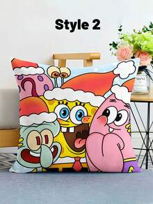 SpongeBob SquarePants SpongeBob: Big Star Plush Pillow, Cute Cartoon Cushion, Sofa Decor, Car Lumbar Support, Birthday Gift, School Decoration, Dorm Decor, Back To School Home Decor, Room Decoration, School Supplies - Multicolor - View 5