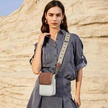 ¡RecomendadoBOSTANTEN - Bolso bandolera pequeño para mujer con ranuras para tarjetas¡Top de Temporada - A01-beige con café - Ver 3