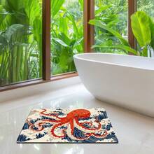 浴室垫、浴室配件、浴室套装、浴室垫 - 柔软厚实防滑吸水浴室地毯，可机洗，适用于浴室、客厅、卧室、洗衣房 - 舒适的家居装饰，重返校园 - 彩色 - 查看 4