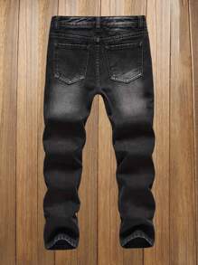 Straight Leg Distressed Boys & Teen Casual Denim Jeans, Fashionable Street Style For All Seasons