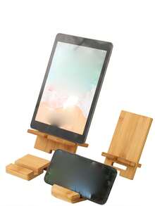 1 件简约木质手机支架，适用于卧室、客厅、办公桌、桌面、平板电脑休闲手机支架、床边手机架 - 黃色 - 查看 9