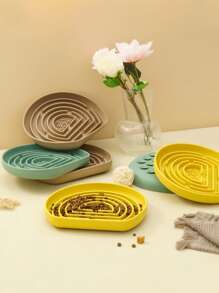 Tigela de silicone quebra-cabeça para alimentação lenta de animais de estimação com ventosa para mamadeira, anti-asfixia, design antiderrapante, fácil de limpar, material de silicone, ajuda na digestão, reduz o tédio, redutor de ansiedade, alimentador para cães e gatos