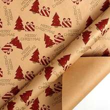 1pc 300x43cm Christmas Gift Wrapping Paper With Reindeer, Santa Claus, Christmas Tree Patterns, Gift Packaging Decoration Paper - Multicolor - View 19