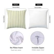 Set de 4 fundas de cojín con patrón geométrico de hojas minimalistas en color verde, material de terciopelo melocotón impreso por un solo lado, tamaños 45*45/50*50/40*40CM para decoración de sofá moderno, decoración de fiestas, regalo