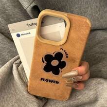 Funda negra con diseño floral y lente alta para phone X, 14 Pro, 11, 15 Plus, 16, 12, XS y 13. Resistente y suave, de imitación piel. - Colores mixtos 1 - Ver 5