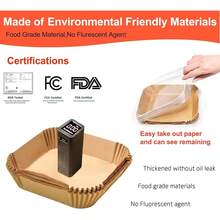 New-2025- Air Fryer Liners Disposable For Simple Deluxe Air Fryer, 120Pcs 8 Inch Liners For 4 Qt 6.34 QT Digital Airfryer  Visible Window, Non-Stick Parchment Paper For Frying, Baking- Unbleached - 7.9 Square - 查看 6