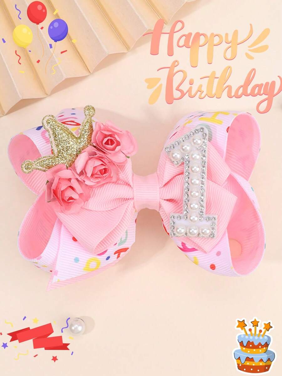 1 pieza Lazos de pelo rosa y blanco para niñas, lazos de pelo tipo margarita, accesorios de pelo lindos para niños y niñas pequeñas, regalos de verano - Multicolor - Ver 1