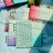 A5 A6 水泊亚克力活页夹 多色 6 孔 多个亚克力封面 坚固的封面和便携尺寸内页替换芯 可用于学校学习办公手册旅行照片笔记记录、创意写作、DIY 相册、便利贴、旅行日记、现金支票等学校用品、返校 - 彩色 - 查看 4