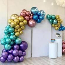 10/50/100pcs 5inch(12.7cm) Chrome Metallic Balloons, Gold Color Silver Color Pink Blue Green Purple Red Party Balloons For Wedding Decor, Birthday Party Decor, Anniversary Decor, Graduation Decor, Holiday Decor, Indoor Outdoor Decor, Home Decor, Room Decor,Christmas Decor