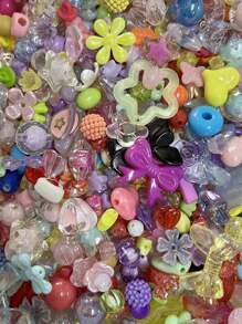 30g/50g Acrylic Beads Randomly Mixed Heart Shape, Bow, Spacer Beads For Bracelet Making DIY Mobile Phone Chain Earring Jewelry Handmade Accessories
