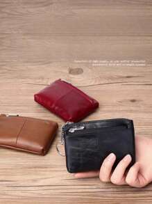 Minimalist Japanese Style Waterproof Mini Coin Purse Suitable For Students Men & Women Holds Keys Earphones Cards Leather Coin Pouch For Women Wallet Mini Wallet Purse Wallet Coin Wallet