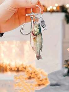 These Realistic Acrylic Fish-Shaped Keychains Feature A Fishing Hook And Small Fish Or Seashell Pendants, And Come In Various Fish Designs. They Make Ideal Gifts For Fishing Enthusiasts, Suitable For Husbands, Children, Parents, And Other Family Members. They Also Make Lovely Gifts For Thanksgiving, Christmas, Or Halloween, And Can Be Used As Unique And Personalized Decorations For Backpacks, Bags, Or Keys.