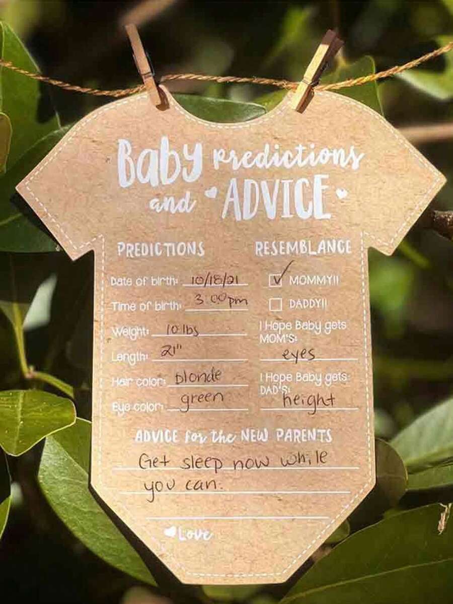 10/25/50张性别预测卡，新生儿派对礼品卡，新生儿父母派对建议卡，性别预测卡，派对游戏卡