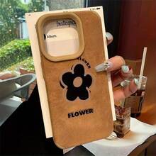 Funda negra con diseño floral y lente alta para phone X, 14 Pro, 11, 15 Plus, 16, 12, XS y 13. Resistente y suave, de imitación piel. - Colores mixtos 1 - Ver 1