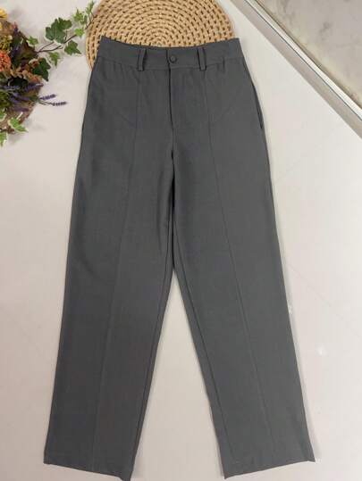 Calça Reta Elegante e Social com bolso e zíper