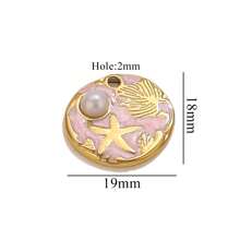 5 Pieces Stainless Steel Gold-Plated Ocean Element Pendant DIY Jewelry Making Accessories Suitable For Women's Gatherings, Beach Vacations, And Daily Wear