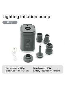 PACOONE 电动气泵 便携式无线空气压缩机 充气/放气泵 适用于充气垫 气垫床 船 游泳圈