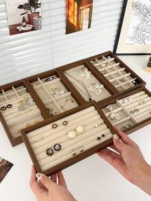 Wooden Jewelry Tray, Multi-Sized Drawers Dual-Use Desktop Jewelry Storage Box Bag, Room Decor, Bags, Makeup Bag, Vanity, Travel, Make Up Bag, Travel Essentials, Organizer, Storage, Travel Essential, Makeup Organizer, Makeup Bags, Toiletry Bag, Desk Organiser, Cosmetic Bag, Makeup Pouch, Make Up Organizer, Vanity Accessories, Make Up Pouch, Make Up Bags, Jewellery Box, Pouch, Makeup Brush Holder, Brush Holder, Perfume Organiser, Pouch Bag,Gifts For Women,Christmas Gifts,Gift Ideas For Women - Multicolor - View 3