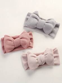 3 件装婴儿蝴蝶结装饰发带爱心情人节
