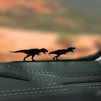 3 件恐龙追逐车窗贴纸，适用于恐龙蛋复活节彩蛋贴纸，适用于汽车、电脑、自行车、汽车配件