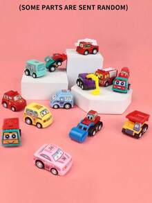 6pcs/Pack Kindergarten Children's Inertial Return Car Engineering Car Fire Truck Baby Return Car Toy(Random Style) - Multicolor - View 8
