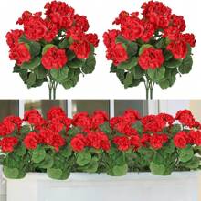 1/2/4 peças grandes gerânios artificiais flores roxas de plástico falso para casa casamento cozinha jardim mesa centro de mesa decoração interna e externa plantas falsas decoração de quarto decoração de outono decoração de outono centro de mesa gerânios artificiais realistas flores para áreas externas