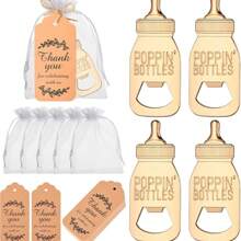 12 Stücke blaue Babyflaschen-förmige Flaschenöffner, Party Geschenke, dekorative Souvenirs, knallende Flaschenöffner mit Geschenkbox um Geschlecht & Party-Präferenz zu enthüllen, Hochzeitsgästegeschenke, Geburtstagsgeschenke