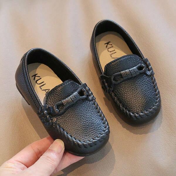 1 Paar Kinder Jungen Slip-On Leder Lässig Mokassins, weiche Sohle, geeignet für Herbst, Babyschuhe