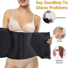 可调节腰部支撑带 - 透气聚酯纤维混合背部训练带，带钩和圆形扣，手洗健身护具，提高运动表现，健身器材 - 黑色 - 查看 4