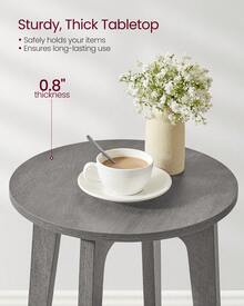 VASAGLE Round Side Table With Lower Shelf, End Table For Small Spaces, Nightstand For Living Room, Bedroom 15.8 X15.8 X 19.7 Inches - 深灰色 - 查看 3